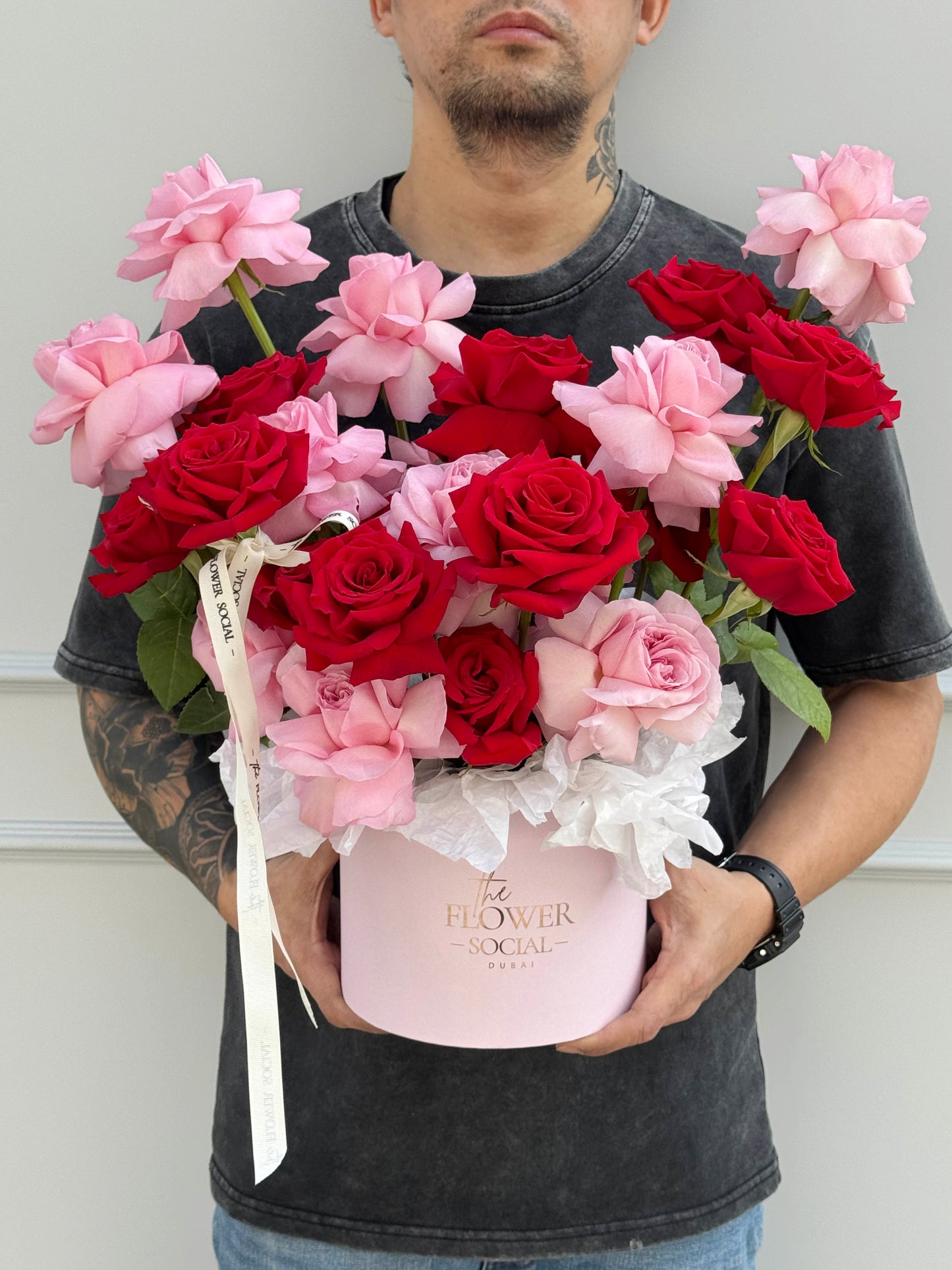 Romantic Pink & Red Rose Box