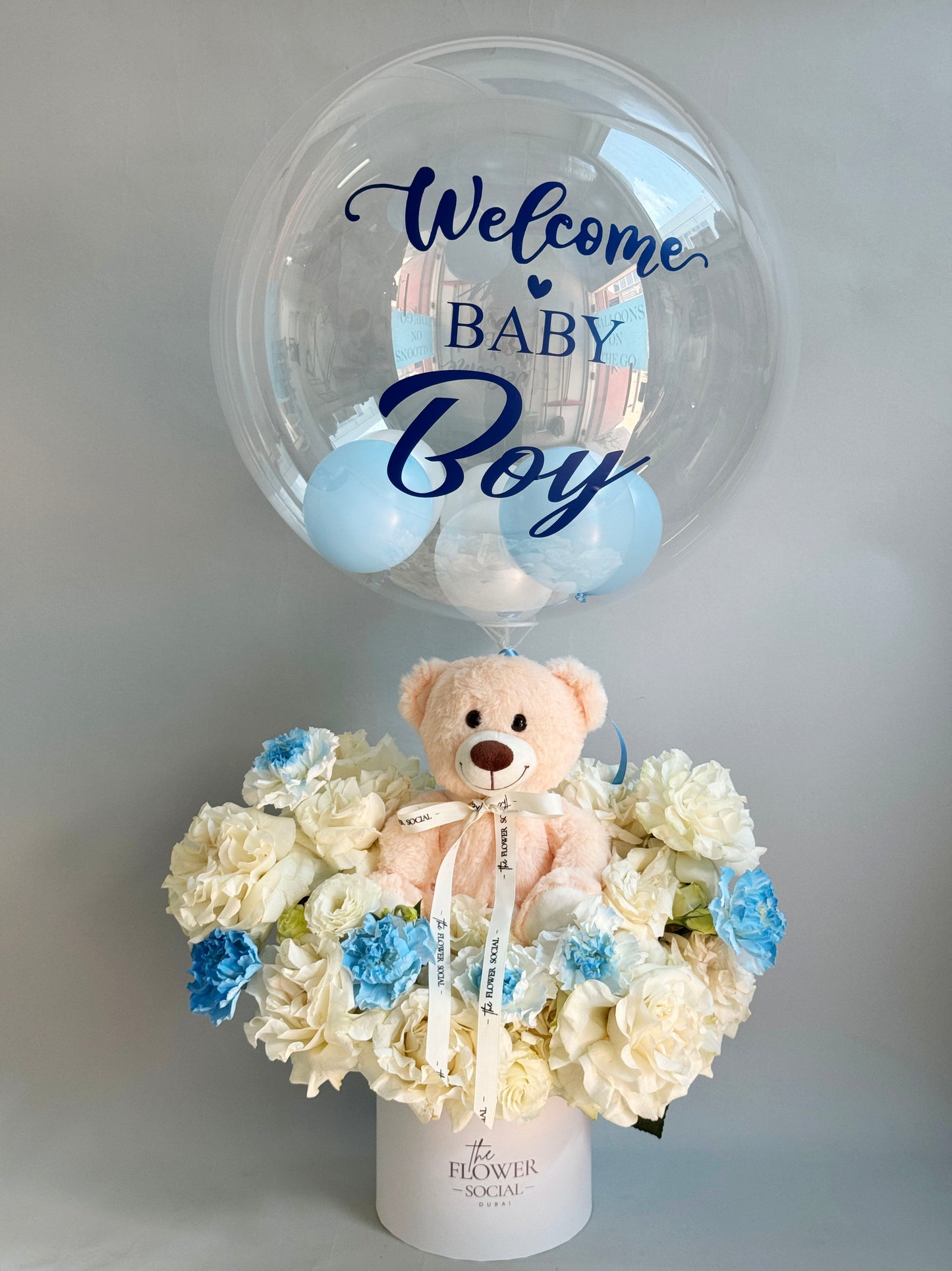 Welcome Baby Boy Hot Air Basket